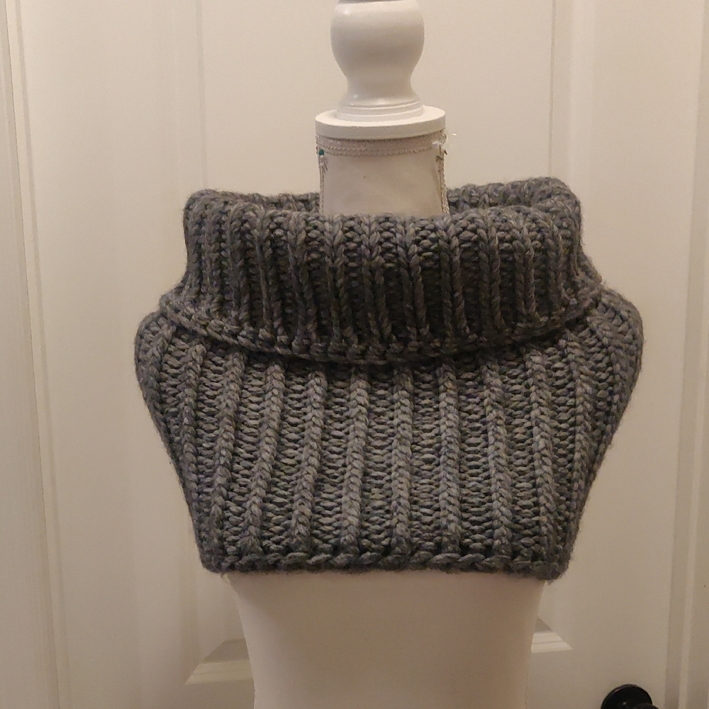 New!Portolano Cozy Gray Infinity Cowl Thick Knit Scarf Neck Warmer Y2K Cottageco
